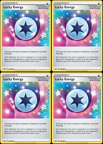 Lucky Energy 158/198 - Chilling Reign - Pokemon Special Energy Card Lot - Playset x4