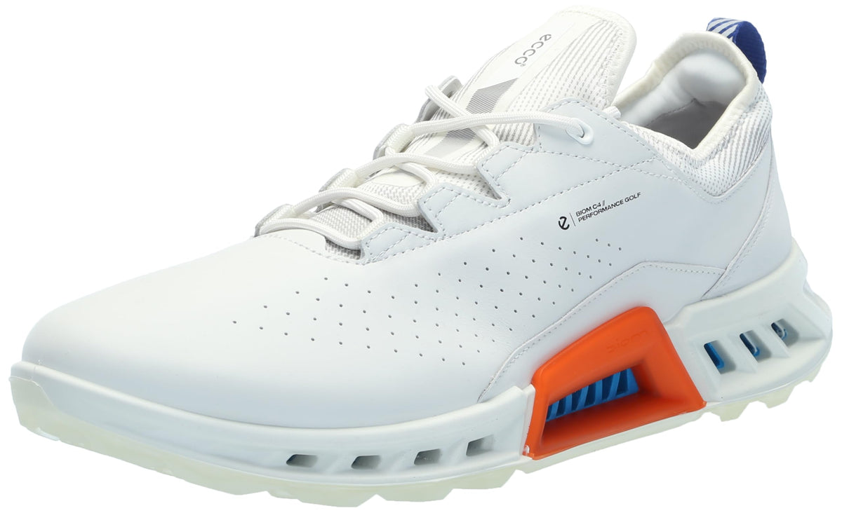 ECCO Men's Biom C4 Gore-TEX Waterproof Golf Shoe, White/Mazarine Blue, 7-7. 5