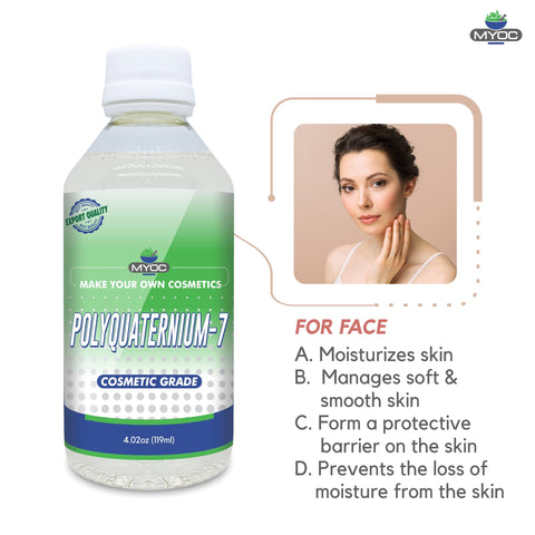 Myoc Polyquaternium-7-4.2oz/119ml, Polyquaternium-7 for Hair, Polyquaternium-7 Cosmetic Ingredient, Polyquaternium-7 Bulk Non-GMO, Paraben free