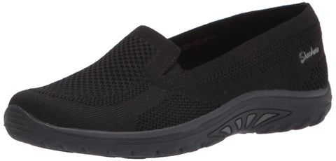 Skechers womens Loafer Flat, Black/Black, 9.5 Wide US