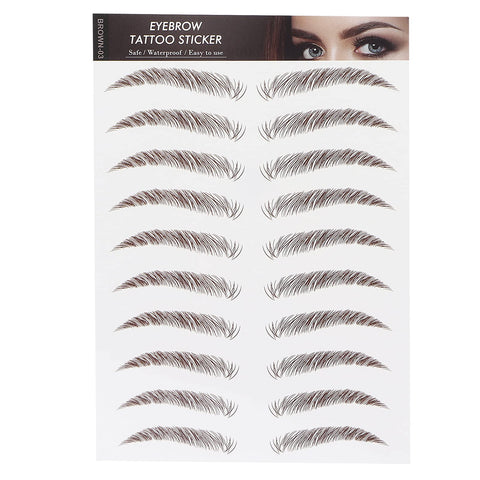 6D Eyebrow Tattoo Sticker Professional Waterproof Eyebrow Transfer Sticker Eyebrow Makeup Tool for Women and Girls (Brown)(BROWN-03)