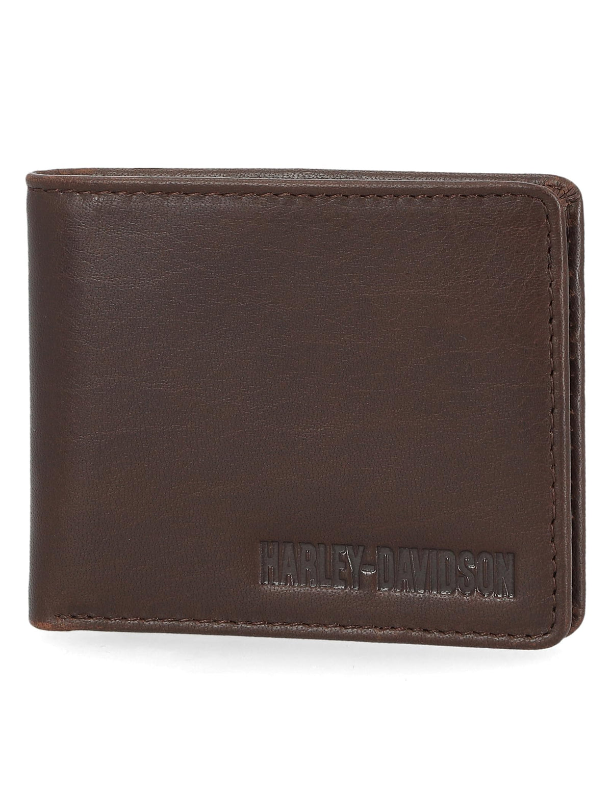 Harley-Davidson Mens Men's Genuine Leather Rfid Blocking Billfold Wallet, Brown (Buff), Standard