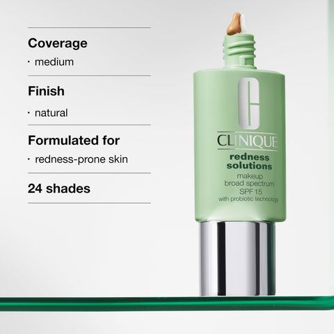 Clinique Redness Solutions Face Makeup Broad Spectrum SPF 15 with Probiotic Technology, Calming Neutral