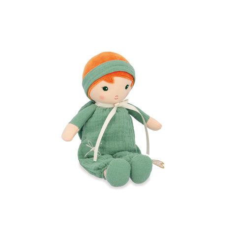 Kaloo - Tendresse - Olivia - My 1st Fabric Doll - 25 cm Rag Doll - Muslin Dungarees - Pretty Gift Box - Customisable Ribbon - 0 Months +, K200010