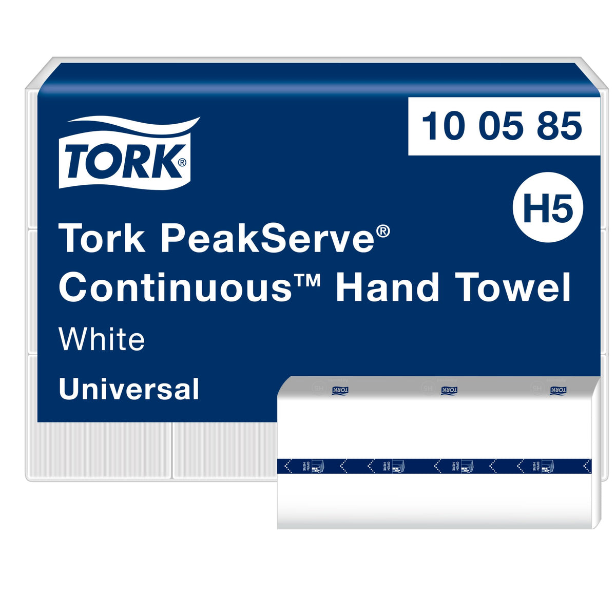 Tork PeakServe Continuous Paper Hand Towels White H5, Universal, Compressed, 12 x 410 sheets, 100585