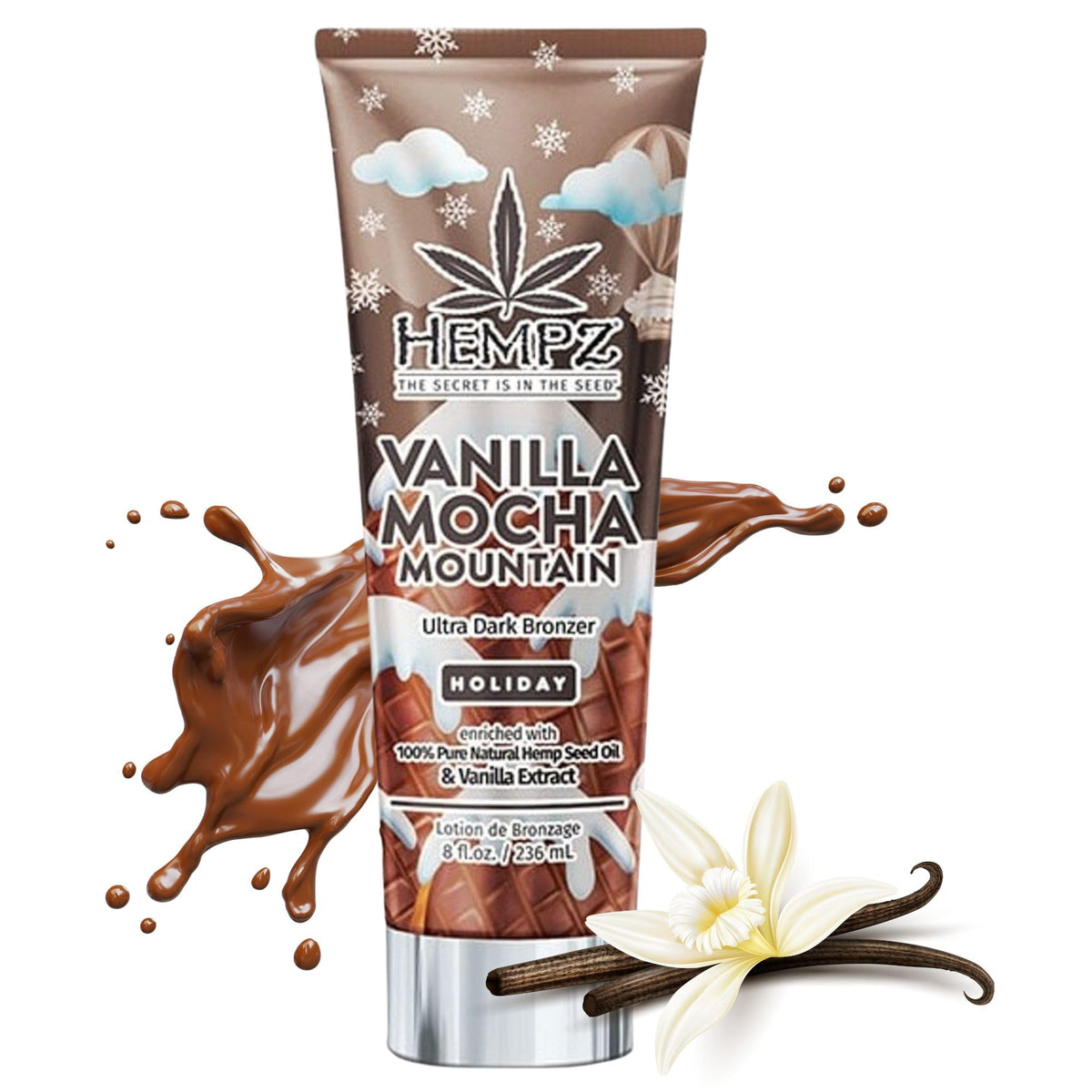 Hempz Vanilla Mocha Mountain Ultra Dark Bronzer 8.5oz Holiday Limited edition
