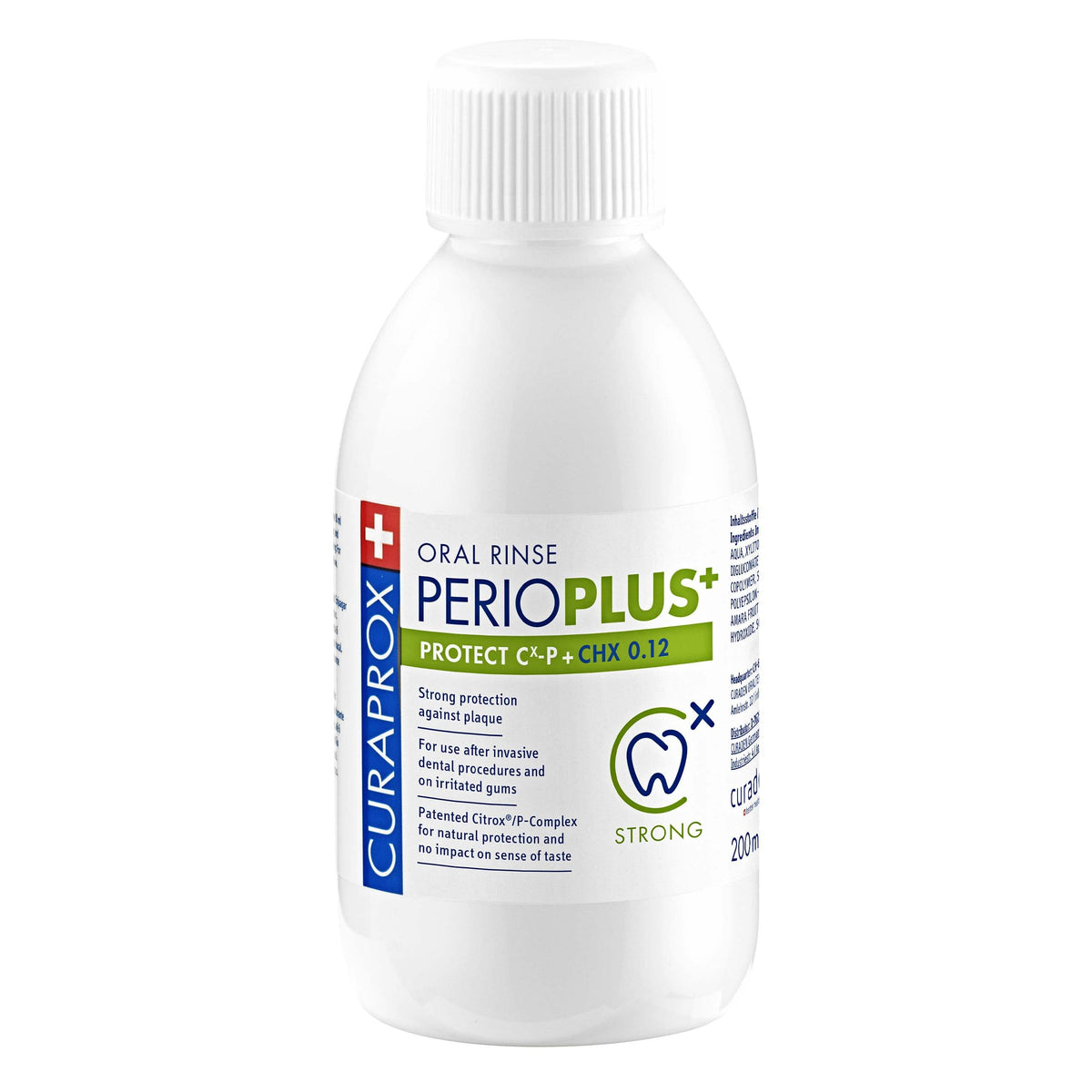 Curaprox Curaden Perio Plus Protect Mouthwash Chx 0.12%, 200ml - Antiseptic, Antibacterial, Gingivitis Prevention, Adult Liquid Formula