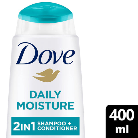 Dove Nutritive Solutions Daily Moisture 2 in 1 Shampoo + Conditioner shampoo and conditioner that leaves hair silky smooth for dry, damaged hair 400 ml