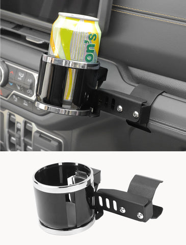 Savadicar Drink Cup Holder for 2024+ Jeep Wrangler (JL) & Gladiator (JT) - Effortlessly Store Your Beverage, Interior Accessories, Black