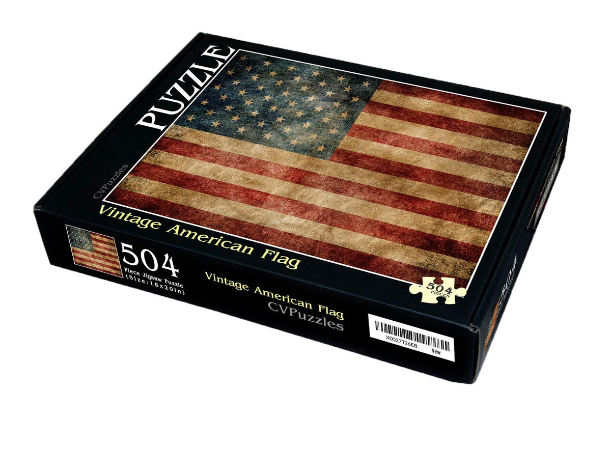 Vintage American Flag 504 Piece Jigsaw Puzzle 16" X 20"