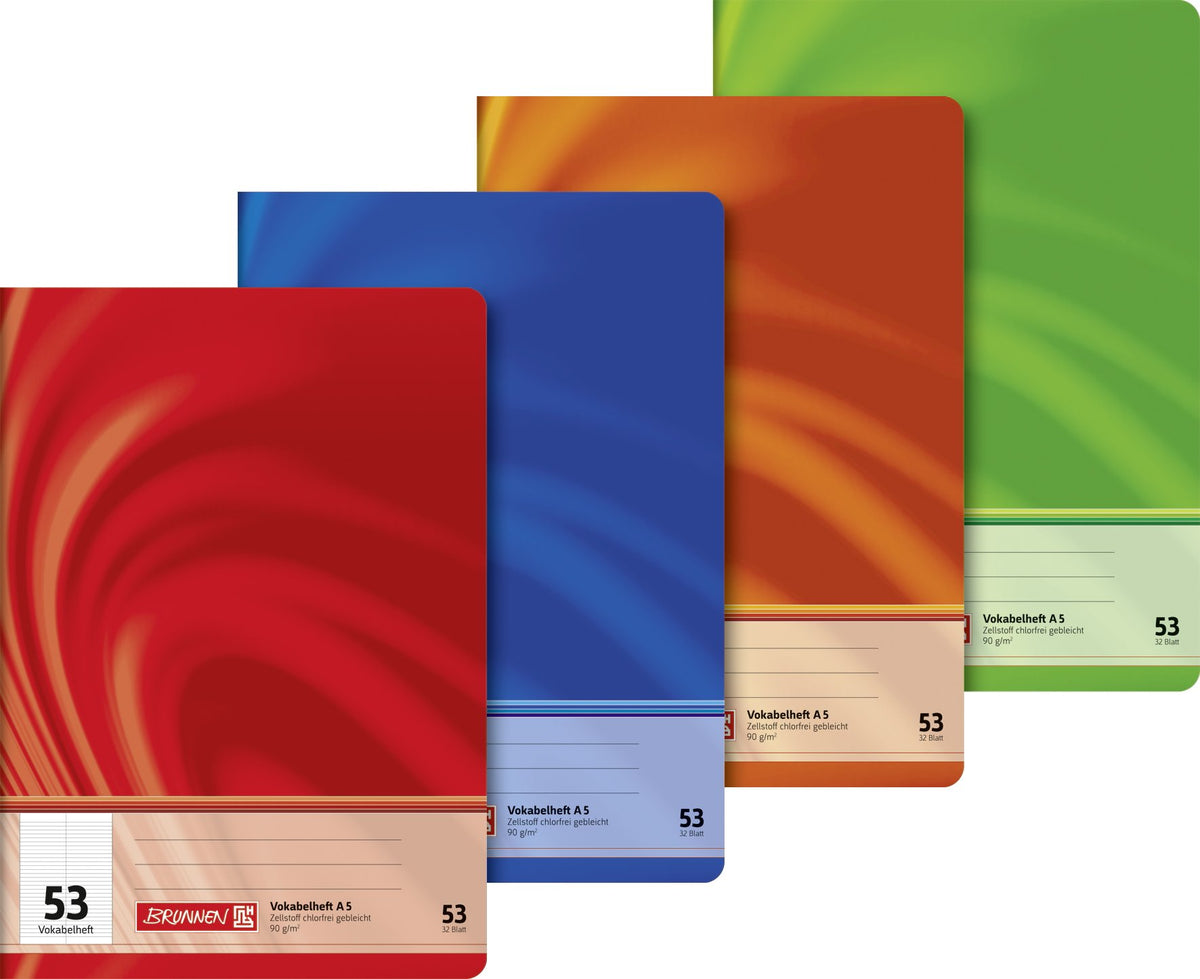 Brunnen - 104348502 Vocabulary Book A5 Premium Line, 32 Sheets Lined with Divisions)