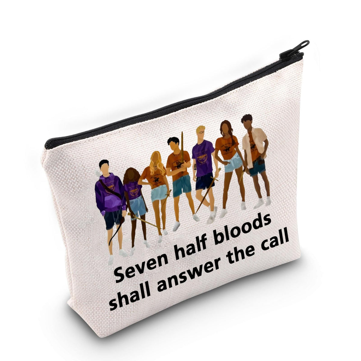 JNIAP Half Bloods Cosmetic Bag Percy Inspired Gift Seven Half Bloods Shall Answer The Call Makeup Pouch PJO Merch Gift(seven)