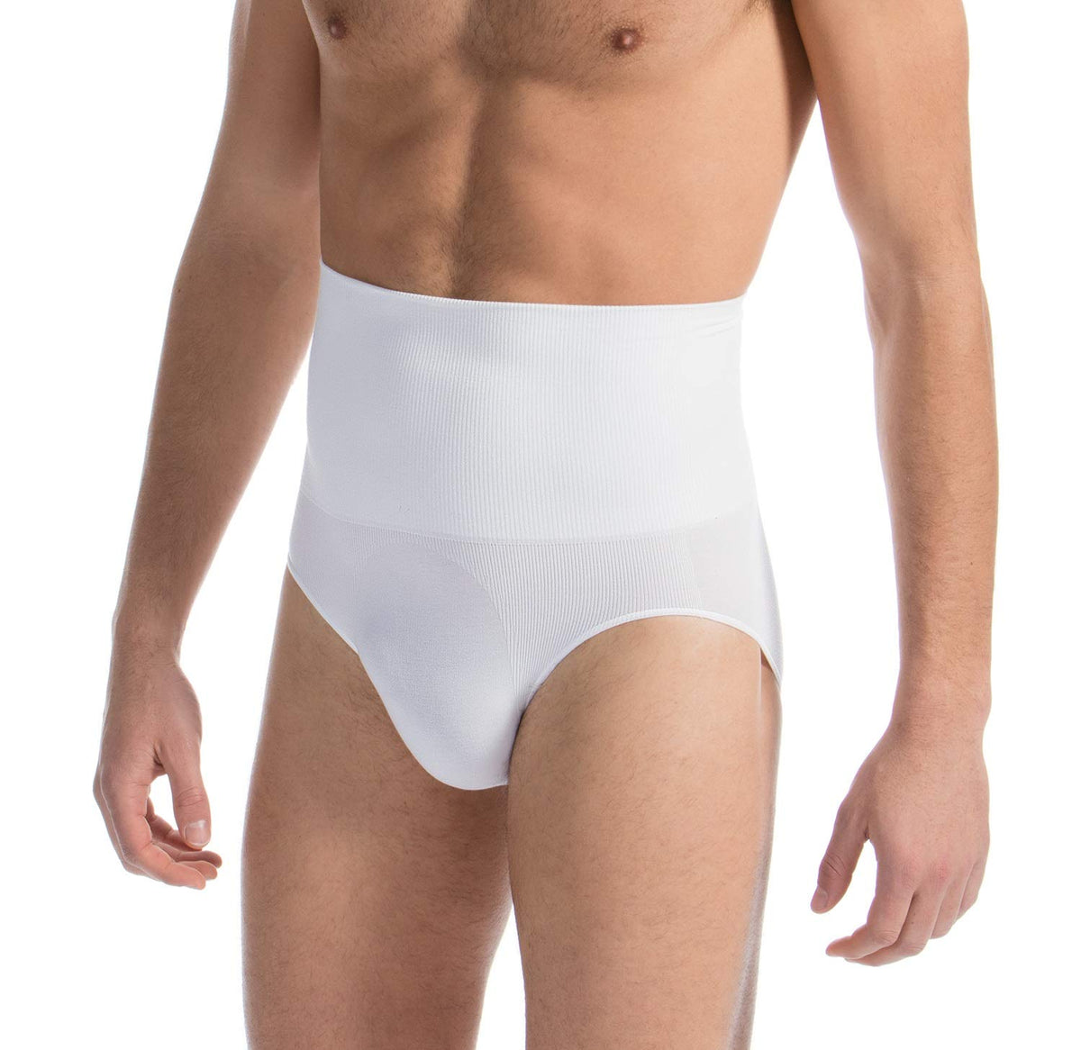 Farmacell 411 (White, XL) Men's Shaping Cotton Control Briefs with Waist Girdle - Flat Tummy - Back Support - Man’s Shapewear
