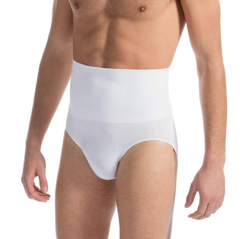 Farmacell 411 (White, XL) Men's Shaping Cotton Control Briefs with Waist Girdle - Flat Tummy - Back Support - Man’s Shapewear
