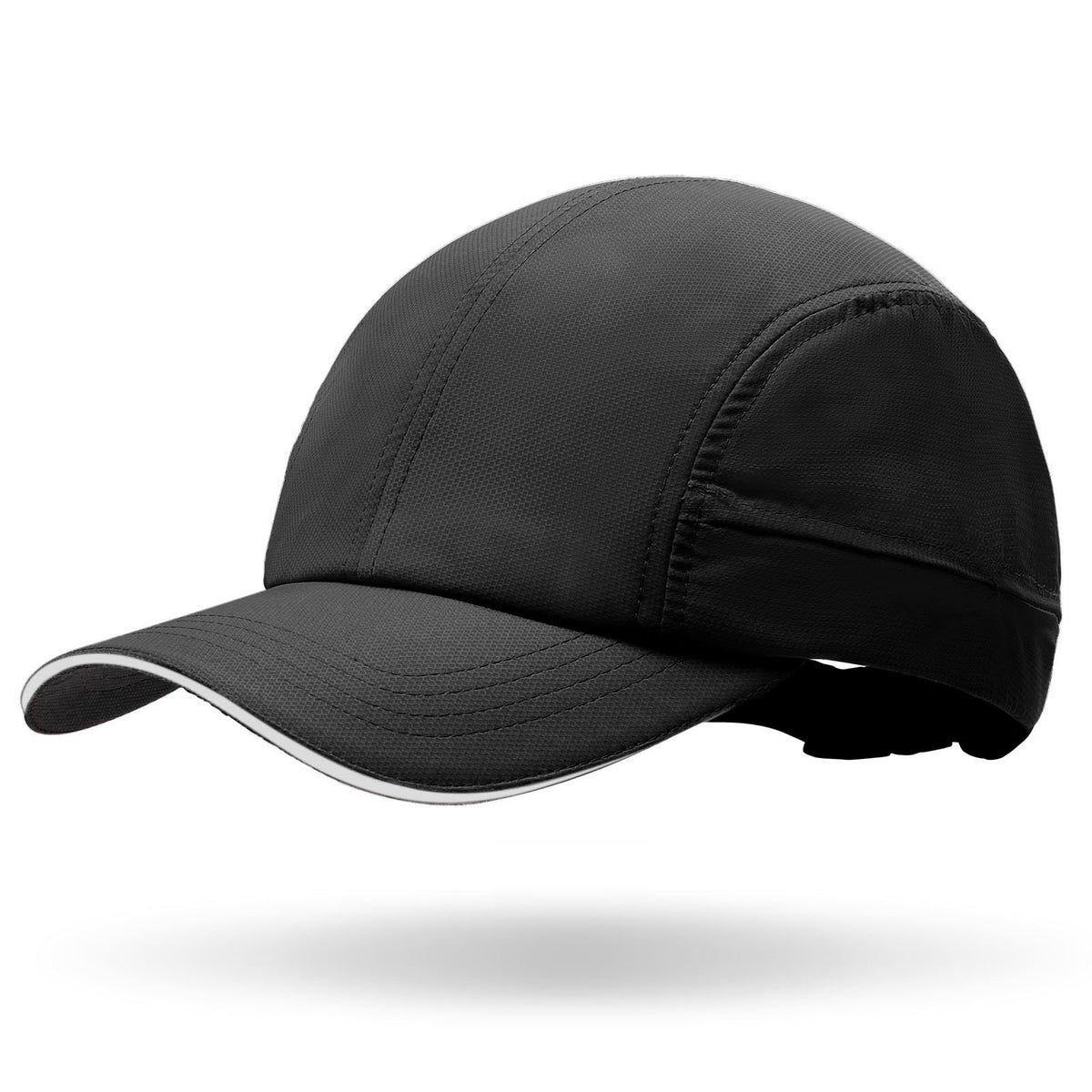 Oversize XL XXL Mens Waterproof Quick Dry Baseball Cap Lightweight Cooling Breathable Sports Hat for Big Heads 23.5"-26" Black