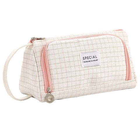 AidShunn Multifunctional Large Capacity Pencil Case Pouch Premium Canvas Pencil Bag Stationery Organizer for Girl Lady