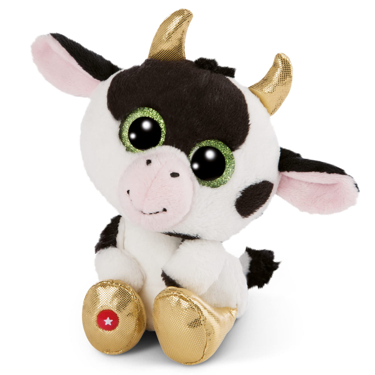 NICI Glubschis: The Original - Glubschis Cow Moolon 15cm - Stuffed animal with big, glittery eyes - Fluffy soft toys for cuddly toy lovers