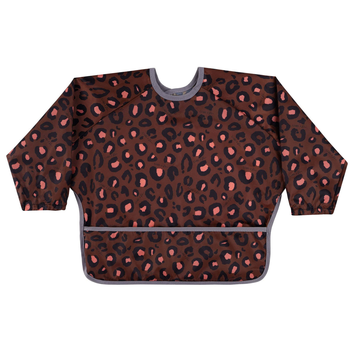 Nibble & Roar Sleeved Bib Weaning Bib Baby Bib Toddler Bib Washable Wipeable Stain and Odour Resistant 6-24 months - Gives to charity (Leopard)
