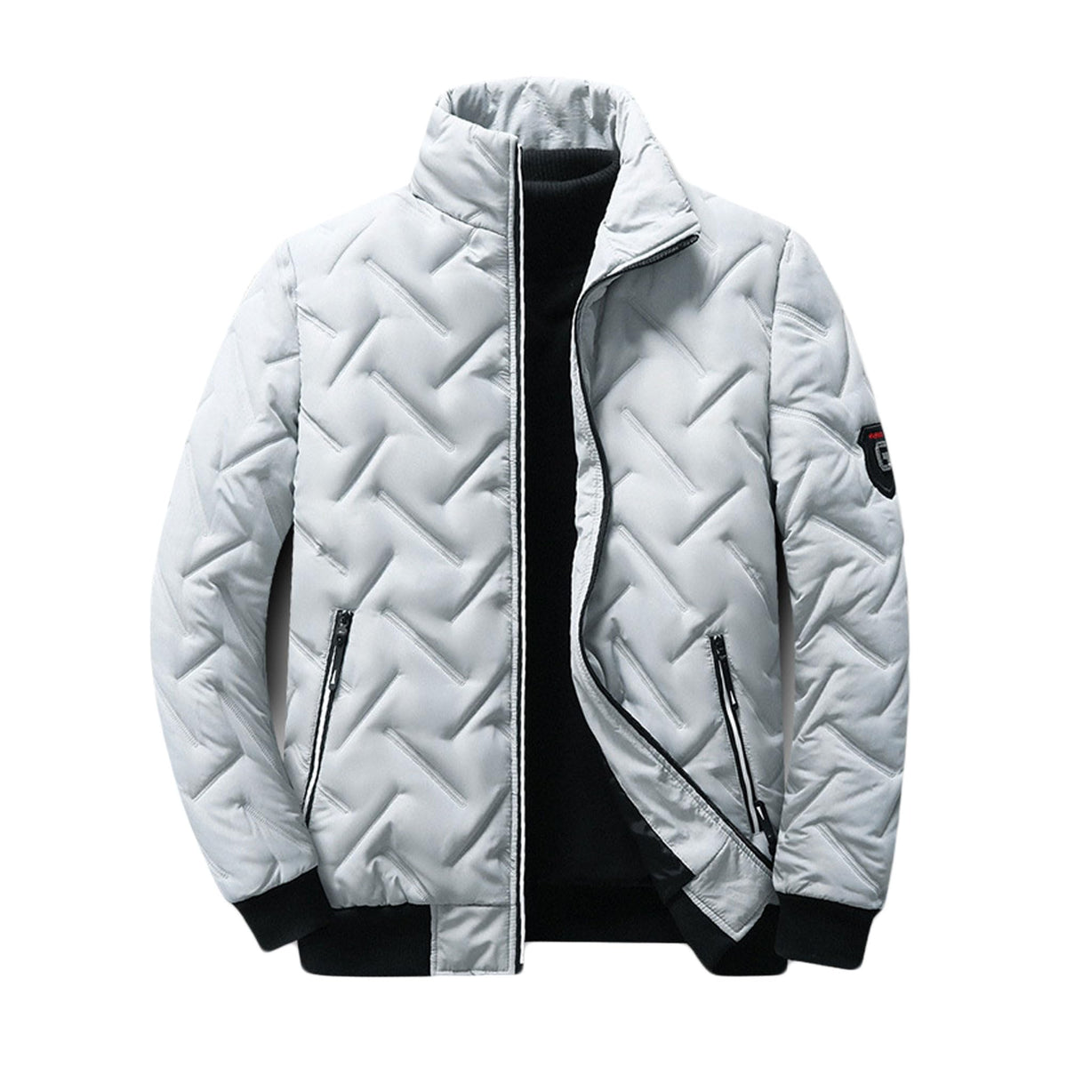 Jueshanzj Men's jacket stand-up collar cotton jacket short section light cotton clothing Grey XL