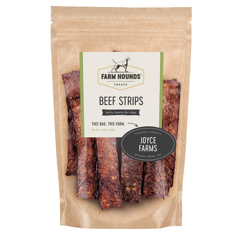 Farm Hounds Beef Strips for Dogs, Natural & Healthy Dog Jerky Treats, Dog Chews & Snacks for Training & Rewarding, Made in USA, Beef Strip Treat, 4.5oz