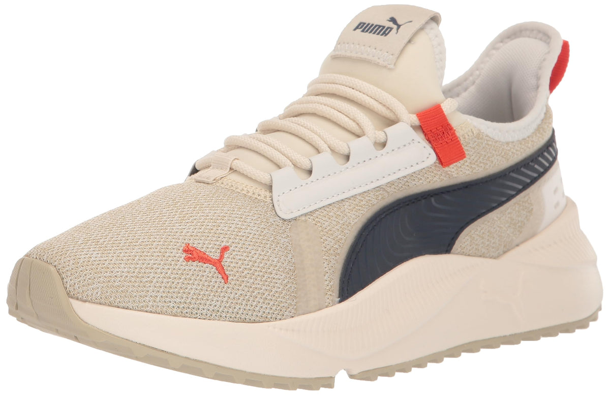 PUMA Mens Pacer Future Sneaker, Pristine-Parisian Night-Cherry Tomato, 14