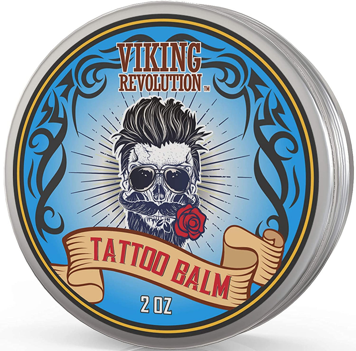 Viking Revolution Tattoo Aftercare Balm (58g) for Before, During & After Tattoo - Natural Tattoo Cream - Moisturizing Lotion to Promote Skin Healing - Tattoo balm