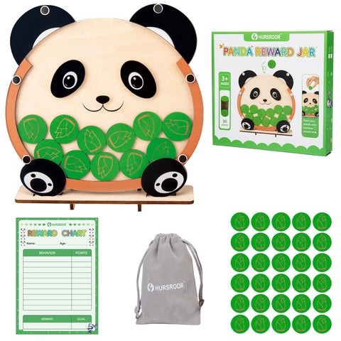 HURSROOR Reward Jar, Chore Chart for Kids Multiple Kids, Potty Training Chart Panda Reward Jars for Kids, Good Behavior Chart for Kids at Home, Reward Chart for Kids Toddler Boys Girls Classroom