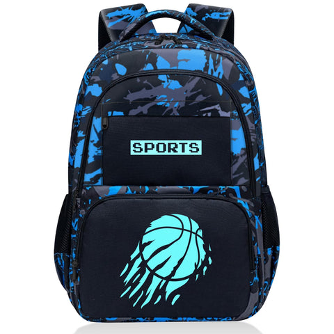Fitvc Glow in The Dark Backpack for Boys - Basketball Backpack for Kids Children Teens Elementary Middle School - 17? Sports Bookbag Travel Back Pack for Age 6-18