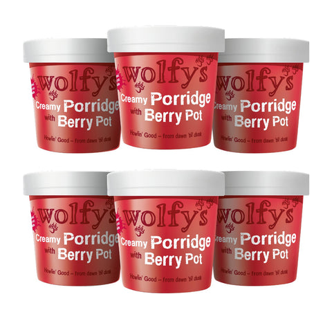 Wolfy's Creamy Porridge with Berry Pot, 6 x 100g