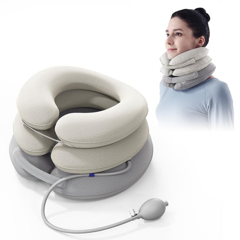 Cervical Neck Traction Device, Neck Stretcher Allows to Raise Head, Provides Neck Support and Relieves Neck Pressure, Neck Brace for Home, Travel and Office Use
