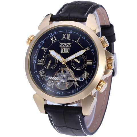 Forsining Men's Automatic-self-wind Tourbillon Calendar Stainless Steel Bracelet Luxury Watch JAG057M3G2