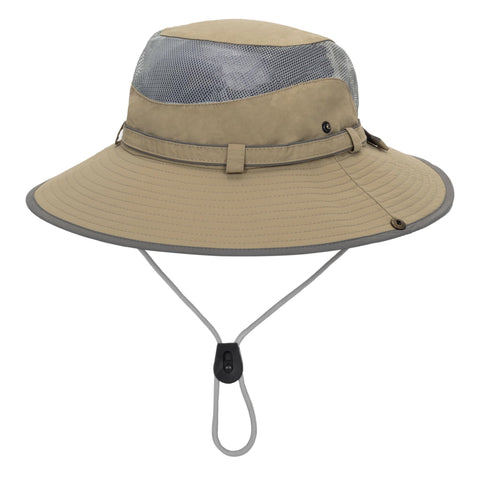 Breathable Outdoor Fishing-Hat Foldable Sun-Hats for Men - Unisex UV-Protection Packable Summer Bucket Hat Gardening Safari Khaki