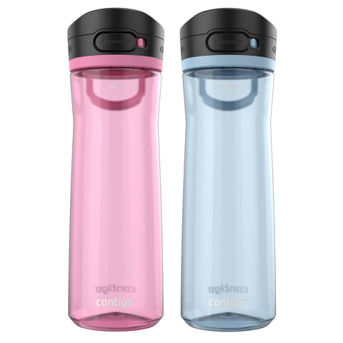 Contigo Jackson Water Bottle, 24 oz, 2-Pack, Glacier; Azalea