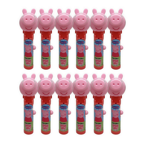 Pop Ups! Peppa Pig Lollipop Holder | Collectable Peppa Pig Toy Lollipop Case | Party Favors for Halloween, Goodie Bags, PiÃƒÂ±ata Candy, Game Prizes | Bulk Set of 12 | Lollipops Included