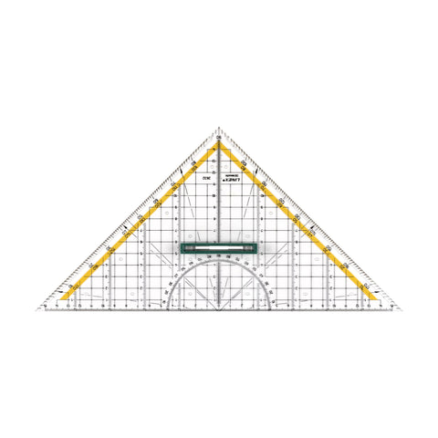 Linex 2632 Plastic Geo Triangle with Handle 30cm Protractor Removable Handle Facet Ink Nubs Metric Scale