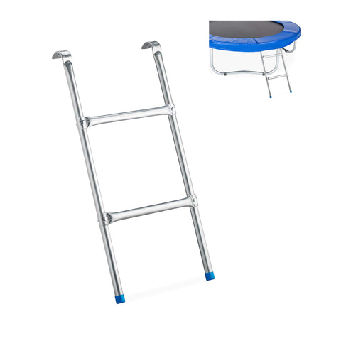 Relaxdays Trampoline Ladder, To Hang, Several Rungs,Boarding Ladder For Garden Trampoline, H x B: 76 x 38 cm, Silver
