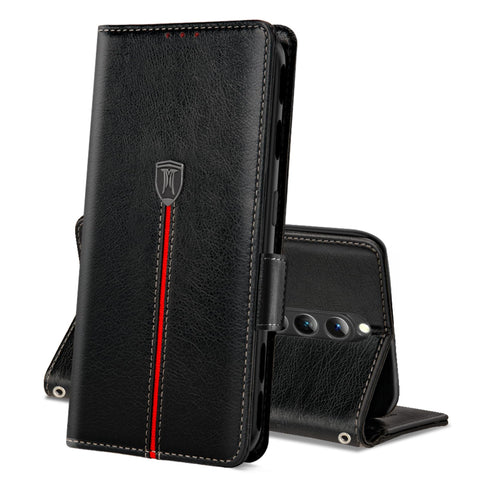 Case for Red Magic 8S Pro/Red Magic 8 Pro, Magnetic Leather Wallet Card Slots Phone Case, Flip Silicone TPU Bumper Protective Cover with Kickstand, Shockproof Book Case for Red Magic 8 Pro Black