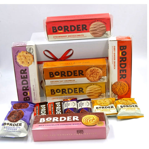 Border Biscuits Hamper Gift Set - Individually Wrapped Biscuit Hamper For Treat Gift Box|For All Occasions |Thank You Gift |Birthday Gift |Christmas |Border Chocolate Biscuit Bars |14 In A Box
