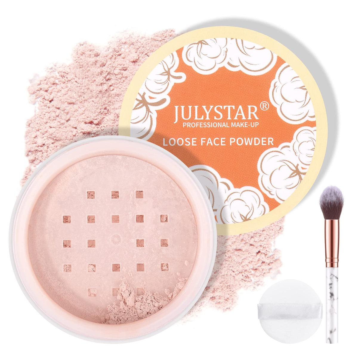 FREEORR Pink Setting Loose Face Powder, Oil Control Minimize Pore, Loose Baking Face Setting Powder Makeup, Soft Focus Make Up Setting Powder, Matte Flawless Finish,8g (02 Pink Complexion)