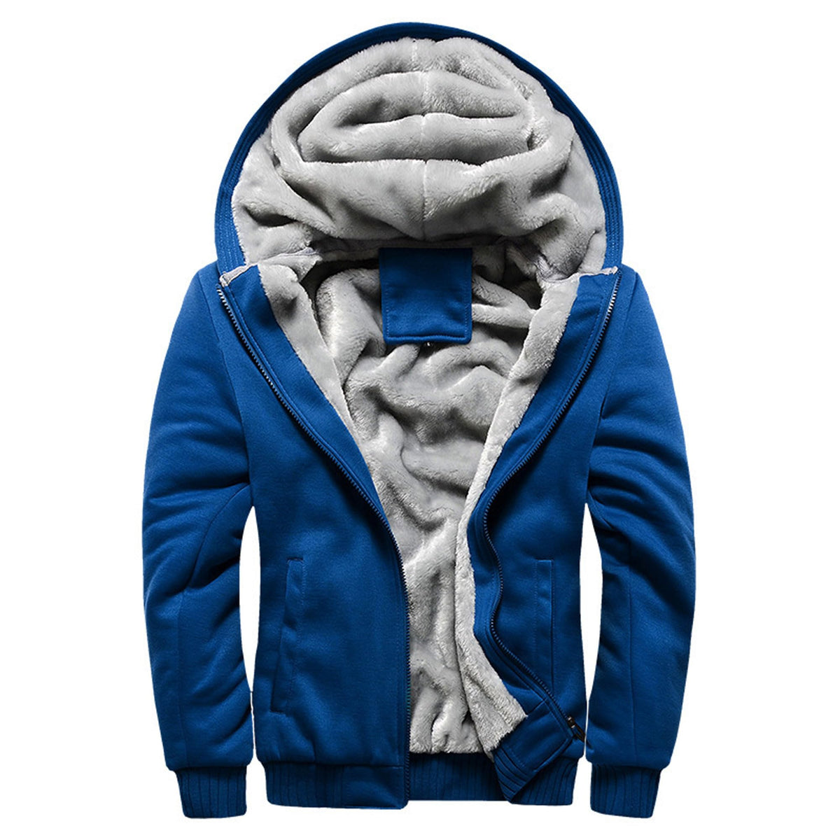 Bestgift Winter jacket warm sweater men's casual padded thickened sports coat Blue 3 L