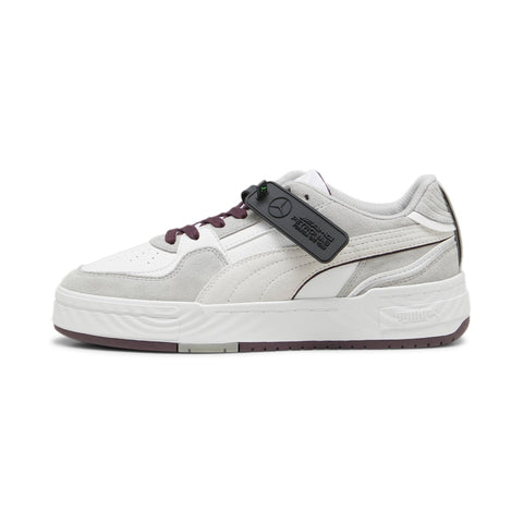 PUMA Men's Mercedes AMG Petronas F1 CA Pro Crush Sneaker, White-Team Silver, 9