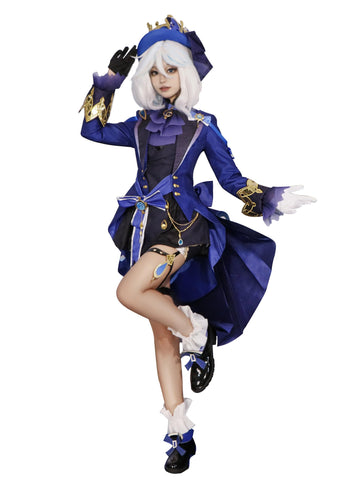 Genshin Impact Cosplay Furina Black Form Cosplay Costume Set