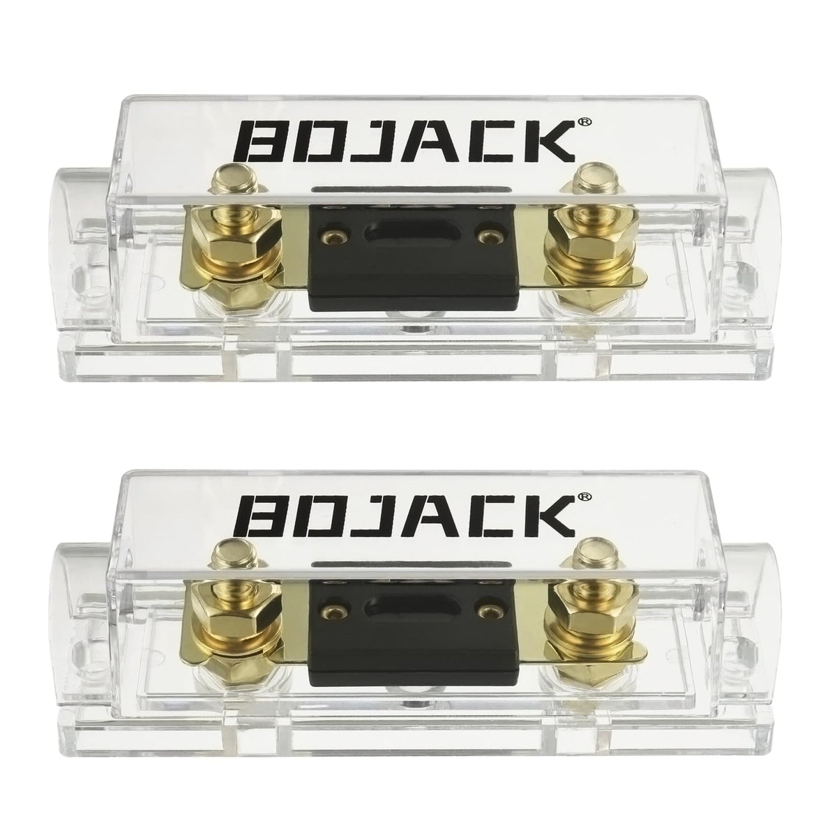 BOJACK 0/2/4 Gauge ANL Fuse Holder and 200 Amp ANL Fuses for 0 2 4 8 Gauge AWG Fuse Block, Fuse Box, Automotive Fuse Holder 200A (Pack of 2)
