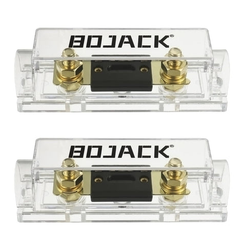 BOJACK 0/2/4 Gauge ANL Fuse Holder and 200 Amp ANL Fuses for 0 2 4 8 Gauge AWG Fuse Block, Fuse Box, Automotive Fuse Holder 200A (Pack of 2)