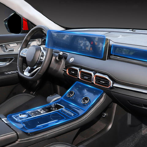 Car Interior Center Console Transparent TPU Protective Film Anti-scratc Repair Film Accessories, for Jetour X70 Plus 2021-2022