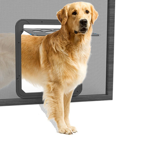 Namsan Pet Screen Door Magnetic Lockable Dog Flap, Easy Fitting Dog Door for Medium Large Dogs Cats