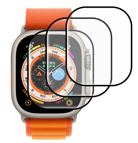 GIOPUEY 3 Pack Screen Protector for Apple Watch Ultra 2 49mm 2023, [ Full Coverage] Composite material Screen Protective Film, [Anti-Bubble] [Wear-resistant] - Transparent