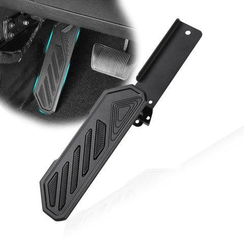 Phamyor Aluminum Anti-Slip Dead Pedal Driver Foot Rest Pad Fit for 2018-2024 Jeep Wrangler JL JLU 4XE & Jeep Gladiator JT, Adjustable Left Side Kick Panel, Black