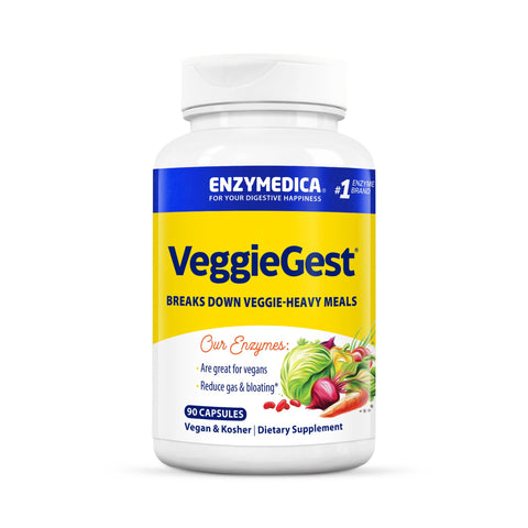 ENZYMEDICA - VeggieGest (90 Capsules) | Food Intolerance Digestive Enzymes Supplement | Digestive Enzymes Blend for Vegan, Vegetarian and Plant Based Diets, Nutrient Supplements, Gut Health Supplement