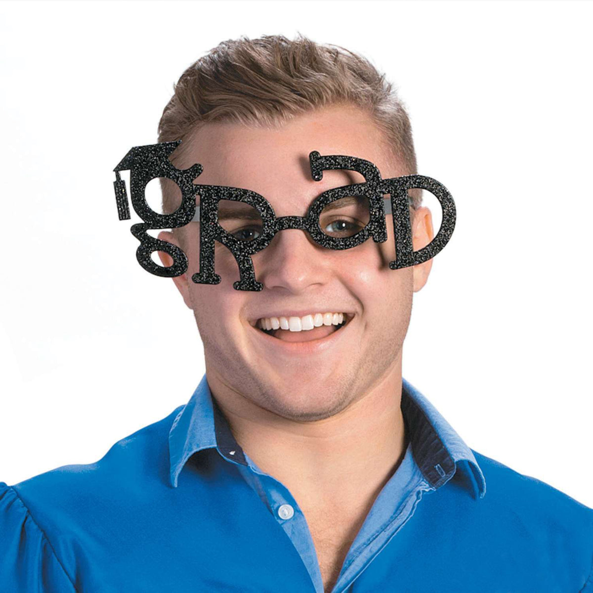 Amscan 250224 Grad Shaped Plastic Glasses, 4" x 9", 1 Pc, Black